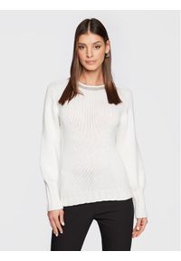 Fabiana Filippi Sweter MAD222W109 Biały Regular Fit. Kolor: biały. Materiał: wełna