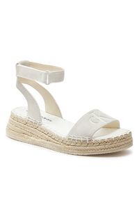 Calvin Klein Jeans Espadryle Sporty Wedge Rope Su Con YW0YW00977 Écru. Materiał: skóra. Styl: sportowy