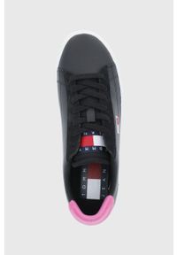 Tommy Jeans Buty skórzane EN0EN01502.BDS kolor czarny na płaskiej podeszwie. Nosek buta: okrągły. Zapięcie: sznurówki. Kolor: czarny. Materiał: skóra. Obcas: na obcasie, na płaskiej podeszwie. Wysokość obcasa: niski #4