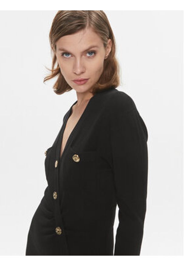 Pinko Sukienka dzianinowa Comasico 101925 A16I Czarny Slim Fit. Kolor: czarny. Materiał: wiskoza, dzianina