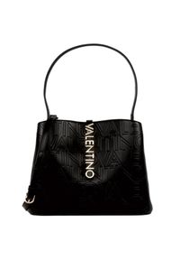 Valentino by Mario Valentino - VALENTINO Klasyczna logowana czarna torebka Lio Re Hobo Bag. Kolor: czarny. Styl: klasyczny