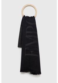 Emporio Armani szalik męski kolor szary gładki. Kolor: szary. Materiał: dzianina. Wzór: gładki #1