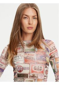 Guess Bluzka W5YP43 KBBF2 Kolorowy Slim Fit. Materiał: syntetyk. Wzór: kolorowy #4