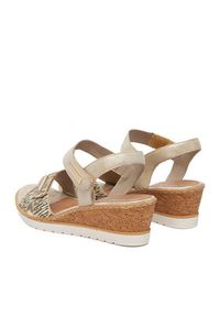 Remonte Sandały CEO-R6266-90 Złoty. Kolor: złoty. Materiał: zamsz, skóra #3