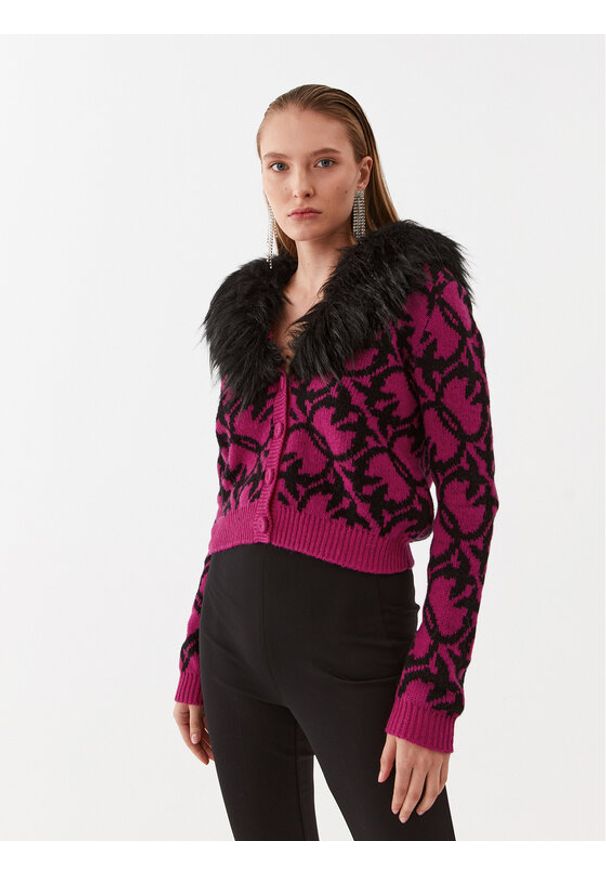 Pinko Kardigan Pony 101576 A11F Kolorowy Relaxed Fit. Materiał: syntetyk. Wzór: kolorowy