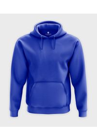 MegaKoszulki - Męska bluza z kapturem (bez nadruku, gładka) - niebieska. Typ kołnierza: kaptur. Kolor: niebieski. Wzór: gładki