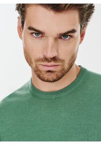 Pako Lorente - PAKO LORENTE – Zielony męski sweter. Kolor: zielony, czerwony. Materiał: wełna, poliamid, akryl. Wzór: gładki. Sezon: jesień #5