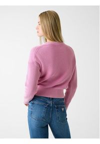 Guess Jeans Sweter W6RR20 Z3HM1 Różowy Classic Fit. Kolor: różowy. Materiał: bawełna #3