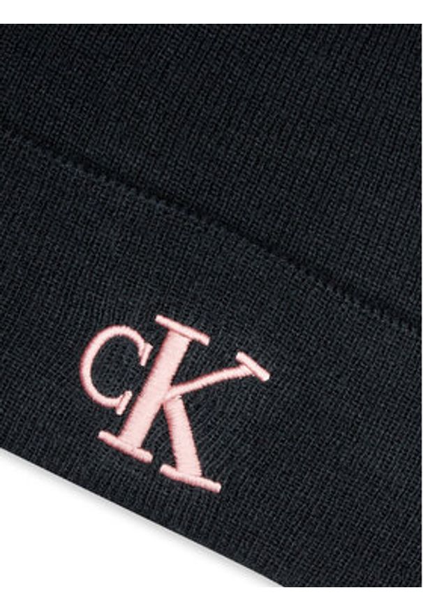Calvin Klein Czapka Monogram Embro K60K612319 Czarny. Kolor: czarny. Materiał: poliester, materiał