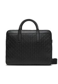 Calvin Klein Torba na laptopa Emblem Emboss Commuter LV04D3265G Czarny. Kolor: czarny. Materiał: skóra
