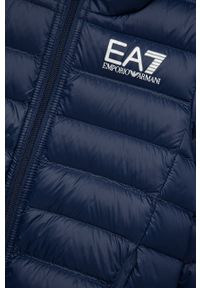 EA7 Emporio Armani kurtka puchowa dziecięca kolor granatowy. Okazja: na co dzień. Typ kołnierza: kaptur. Kolor: niebieski. Materiał: puch. Styl: casual #3