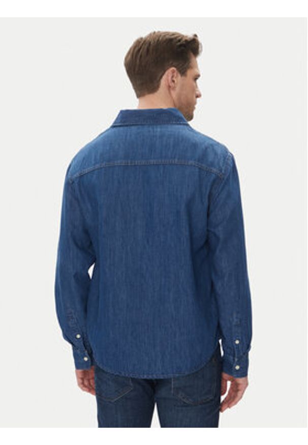 Calvin Klein Jeans Koszula jeansowa J30J327509 Granatowy Regular Fit. Kolor: niebieski. Materiał: bawełna
