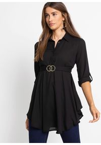 bonprix - Długa bluzka. Kolor: czarny. Materiał: poliester. Długość: długie #1