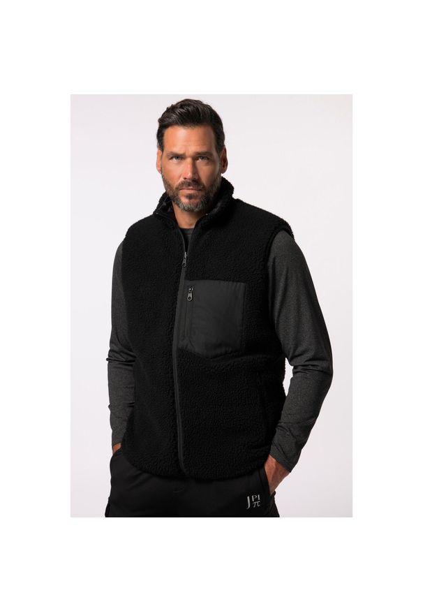 JAY-PI - Męska Kamizelka dwustronna outdoorowa nylonowa/plusz do 7 XL. Kolekcja: plus size. Kolor: czarny. Materiał: poliester, materiał. Sport: turystyka piesza