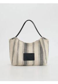 Reserved - Bawełniana torebka shopper - ciemnobrązowy. Kolor: brązowy #1