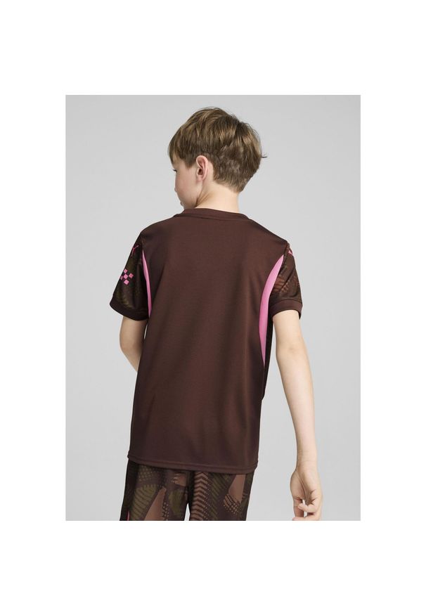 Puma - Młodzieżowa koszulka bramkarska z krótkim rękawem Manchester City 24/25 PUMA. Kolor: zielony, wielokolorowy, brązowy. Długość rękawa: krótki rękaw. Długość: krótkie