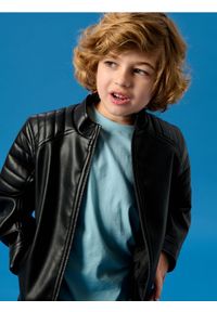 Sinsay - Kurtka ramoneska z imitacji skóry - czarny. Kolor: czarny. Materiał: skóra #1