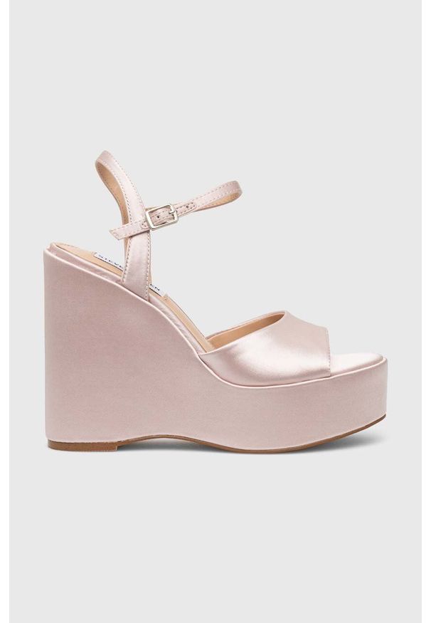Steve Madden sandały Compact kolor beżowy SM11002429. Zapięcie: klamry. Kolor: beżowy. Materiał: materiał, guma. Wzór: gładki. Obcas: na koturnie