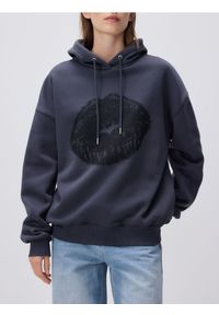 Reserved - Bluza z nadrukiem - ciemnoszary. Kolor: szary. Materiał: bawełna, dzianina. Wzór: nadruk #1