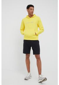 Calvin Klein Performance bluza dresowa męska kolor żółty z kapturem z nadrukiem. Typ kołnierza: kaptur. Kolor: żółty. Materiał: dresówka. Wzór: nadruk