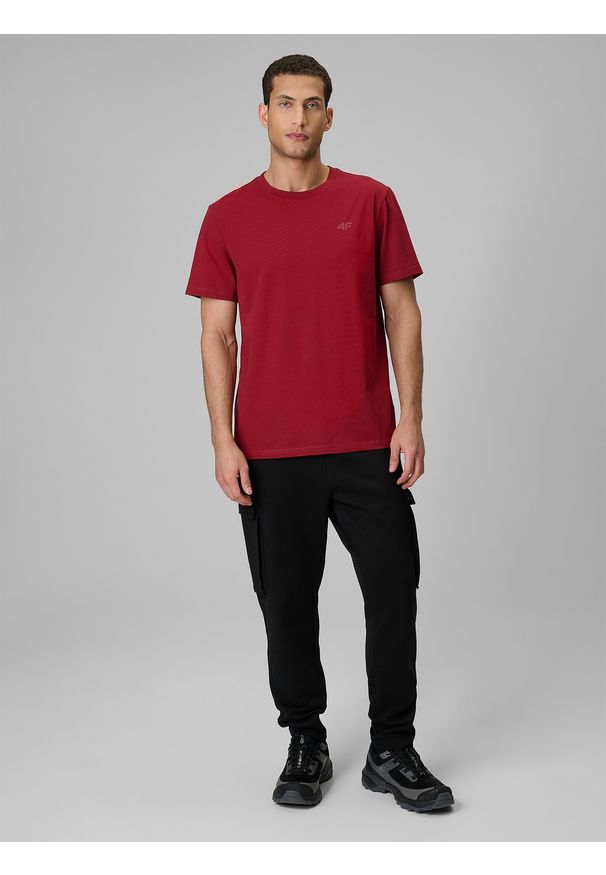 4f - 4F Spodnie dresowe cargo męskie - czarne XL. Kolor: czarny. Materiał: dresówka