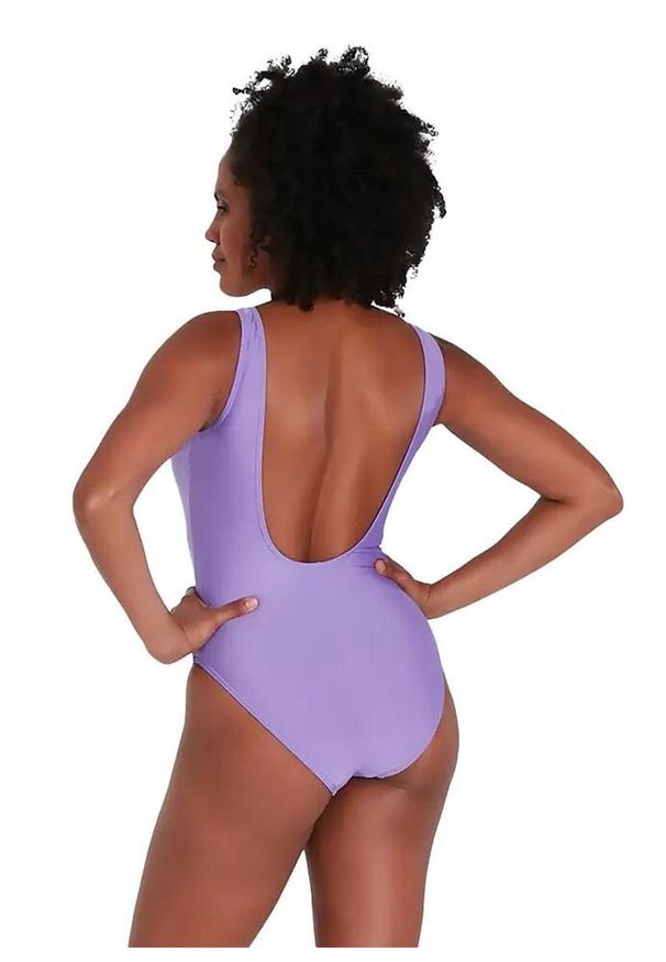 Strój Kąpielowy Speedo Logo U-back – Fioletowo-Biały - Rozmiar 30. Kolor: fioletowy. Wzór: motyw zwierzęcy