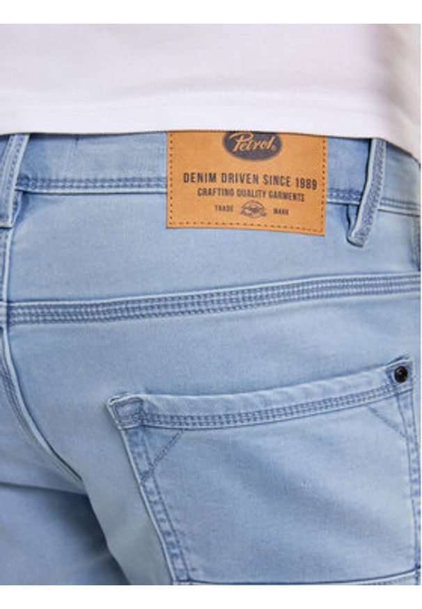 Petrol Industries Szorty jeansowe M-ROS-SHO001 Niebieski Slim Fit. Kolor: niebieski. Materiał: bawełna