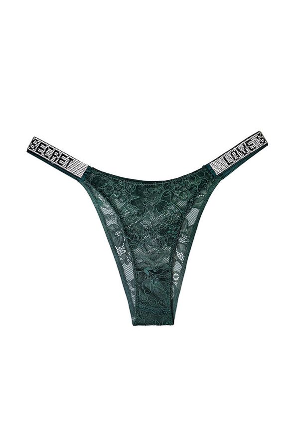 Intica - Stringi z szerokim paskiem i ozdobnymi detalami Rakita. Kolor: zielony. Materiał: materiał