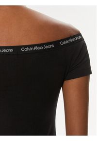 Calvin Klein Jeans Bluzka Logo J20J223098 Czarny Slim Fit. Kolor: czarny. Materiał: bawełna