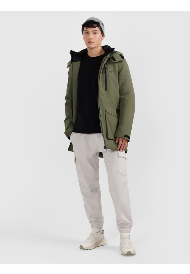 4f - 4F Kurtka zimowa membrana 8000 męska - zielona M. Kolor: zielony. Materiał: poliester, materiał. Długość: do kolan. Sezon: zima