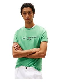 TOMMY HILFIGER - Tommy Hilfiger T-Shirt q-dav-57976 Zielony Regular Fit. Kolor: zielony