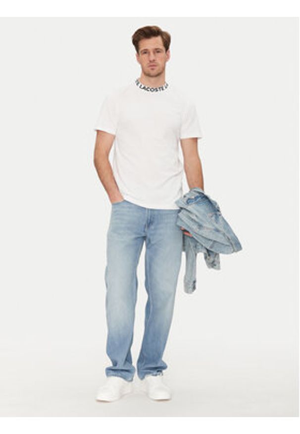 Lacoste T-Shirt TH9582 Biały Regular Fit. Kolor: biały. Materiał: bawełna