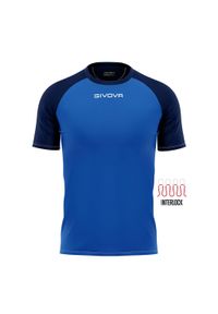 Koszulka piłkarska dla dorosłych Givova Capo MC. Kolor: niebieski. Sport: piłka nożna