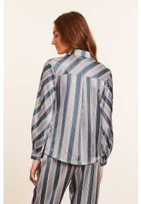 Etam koszula piżamowa Ouzna damska satynowa. Kolor: niebieski. Materiał: satyna. Długość: długie