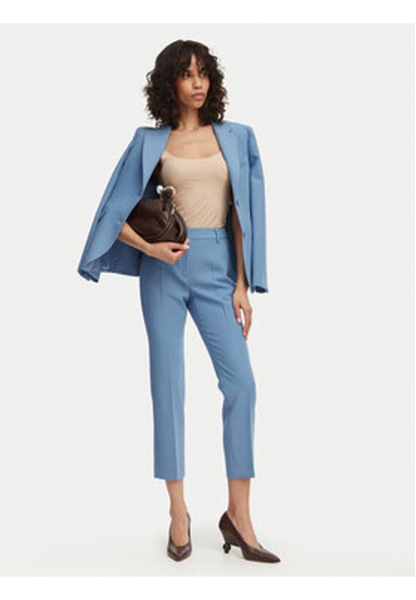 Weekend Max Mara Marynarka Uva 2615041061 Błękitny Slim Fit. Kolor: niebieski. Materiał: syntetyk