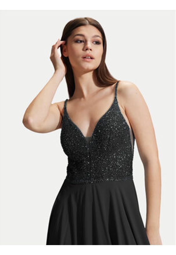 Hey Kyla Sukienka wieczorowa 5AC105HK Czarny Regular Fit. Kolor: czarny. Materiał: syntetyk. Styl: wizytowy
