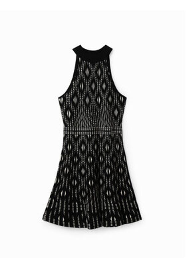 Desigual Sukienka dzianinowa El Havre 23SWVF10 Czarny Regular Fit. Kolor: czarny. Materiał: wiskoza