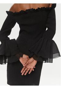 ROTATE Sukienka koktajlowa Chiffon 112112100 Czarny Regular Fit. Kolor: czarny. Materiał: syntetyk. Styl: wizytowy #4