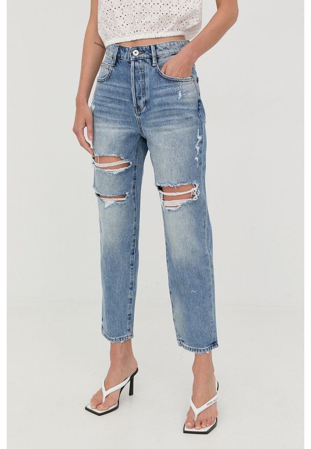 Miss Sixty jeansy damskie high waist. Stan: podwyższony. Kolor: niebieski