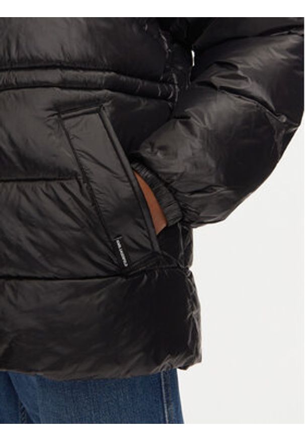 Karl Lagerfeld - KARL LAGERFELD Kurtka puchowa 246W1510 Czarny Regular Fit. Typ kołnierza: dekolt w karo. Kolor: czarny. Materiał: syntetyk