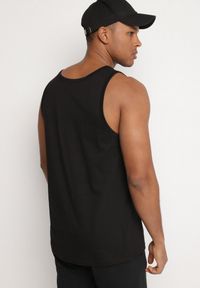 Born2be - Czarna Koszulka Tank Top z Bawełny z Nadrukiem Voanna. Kolor: czarny. Materiał: bawełna. Wzór: nadruk #3
