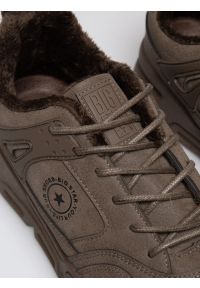 Big-Star - Sneakersy męskie ze skóry ekologicznej brązowe OO174580 802. Okazja: na co dzień. Nosek buta: okrągły. Kolor: brązowy. Materiał: skóra ekologiczna #3