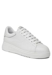 Emporio Armani Sneakersy X3X024 XF768 00001 Biały. Kolor: biały. Materiał: skóra #5