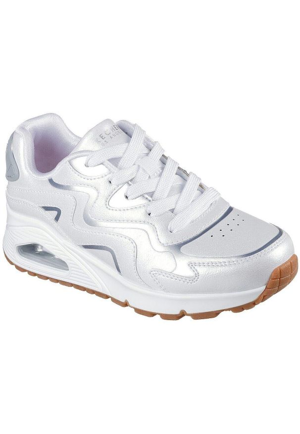 skechers - Adidasy Skechers Uno Gen1-wavy Shimmer, Dzieci. Okazja: na uczelnię. Kolor: biały. Materiał: syntetyk, materiał. Model: Skechers Sport. Sport: joga i pilates