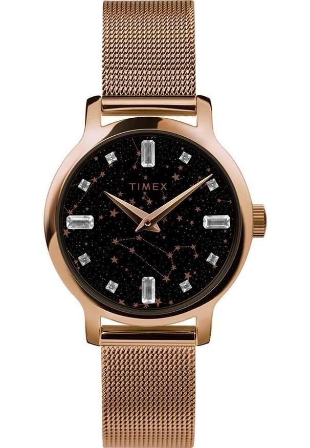 Zegarek Timex Zegarek damski Timex TW2V52100 CYRKONIE różowe złoto. Kolor: złoty, wielokolorowy, różowy