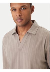 Hugo - HUGO Polo Dalibo 50556724 Beżowy Relaxed Fit. Typ kołnierza: polo. Kolor: beżowy. Materiał: bawełna #5