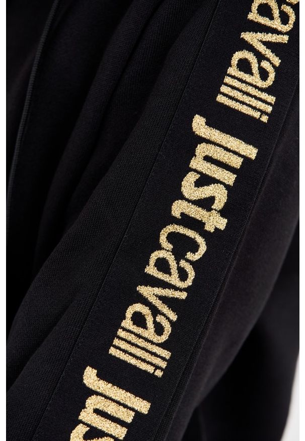 Just Cavalli - JUST CAVALLI Czarna damska bluza T-round Gold, Rozmiar S. Kolor: czarny