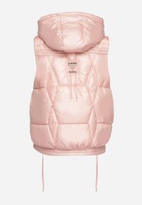 Born2be - Różowa Kamizelka z Odpinanym Kapturem i Ozdobnym Pikowaniem Arreanne. Okazja: na co dzień. Kolor: różowy. Materiał: jeans. Sezon: jesień, wiosna. Styl: sportowy, casual, elegancki #7