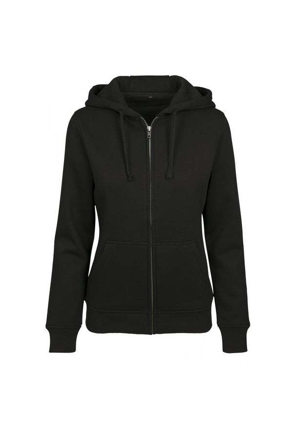 BUILD YOUR BRAND - Damska Bluza Z Kapturem Merch Slim Z Pełnym Zamkiem Błyskawicznym. Typ kołnierza: kaptur. Kolor: czarny