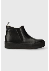 Charles Footwear sztyblety skórzane Nessa damskie kolor czarny na platformie Nessa.Mini.Boots.Black. Kolor: czarny. Materiał: skóra. Obcas: na platformie #1